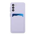 Samsung Galaxy S21 FE 5G TPU Suojakuori Korttitelineellä - Violetti