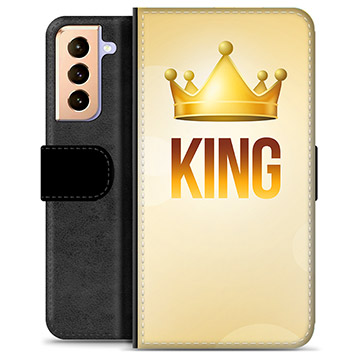 Samsung Galaxy S21+ 5G Premium Lompakkokotelo - Kuningas