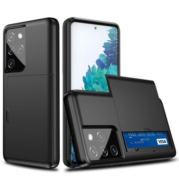 Samsung Galaxy S21 Ultra 5G Hybridikotelo Liukuvalla Korttipaikalla - Musta