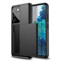 Samsung Galaxy S21 Ultra 5G Hybridikotelo Liukuvalla Korttipaikalla - Musta