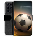 Samsung Galaxy S21 Ultra 5G Premium Lompakkokotelo - Jalkapallo