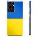 Samsung Galaxy S21 Ultra 5G TPU Kotelo Ukrainan Lippu - Keltainen ja vaaleansininen