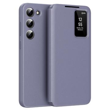 Samsung Galaxy S22 5G Smart Clear View Käännä kotelo korttipaikka - harmaa violetti
