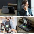 Samsung Galaxy S22 Ultra 5G Caseme C22 Kotelo RFID-korttilompakko - Musta