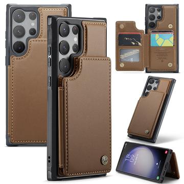 Samsung Galaxy S22 Ultra 5G Caseme C22 RFID-korttilompakko - Ruskea