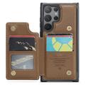 Samsung Galaxy S22 Ultra 5G Caseme C22 RFID-korttilompakko - Ruskea