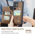 Samsung Galaxy S22 Ultra 5G Caseme C22 RFID-korttilompakko - Ruskea