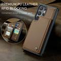 Samsung Galaxy S22 Ultra 5G Caseme C22 RFID-korttilompakko - Ruskea