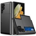 Samsung Galaxy S22 Ultra 5G Hybridikotelo Liukuvalla Korttipaikalla - Musta