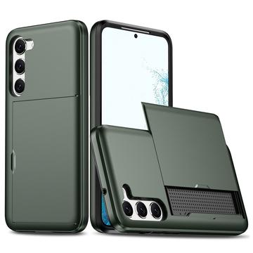 Samsung Galaxy S23 5G Hybridikotelo Liukuvalla Korttipaikalla - Vert Armée