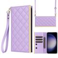 Samsung Galaxy S23 FE Luxury tikattu lompakkokotelo - violetti