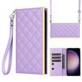 Samsung Galaxy S23 Luxury tikattu lompakkokotelo - violetti