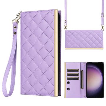 Samsung Galaxy S23 Luxury tikattu lompakkokotelo - violetti