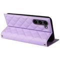 Samsung Galaxy S23 Luxury tikattu lompakkokotelo - violetti