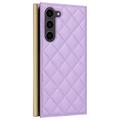 Samsung Galaxy S23 Luxury tikattu lompakkokotelo - violetti