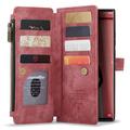 Samsung Galaxy S23 Ultra 5G Caseme 2-in-1 Multifunctional Lompakkokotelo - Punainen
