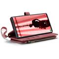 Samsung Galaxy S23 Ultra 5G Caseme 2-in-1 Multifunctional Lompakkokotelo - Punainen