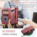 Samsung Galaxy S23 Ultra 5G Caseme 2-in-1 Multifunctional Lompakkokotelo - Punainen