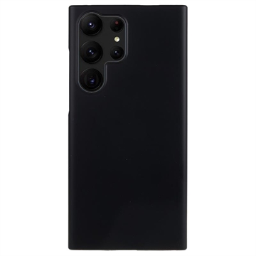 Samsung Galaxy S23 Ultra 5G Kumipäällysteinen Muovikuori - Musta