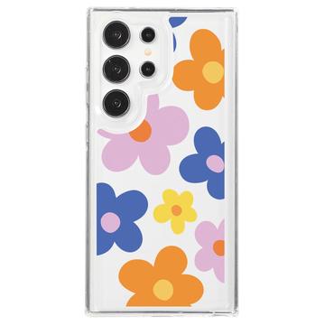 Samsung Galaxy S23 Ultra Fashion TPU Kotelo - värikkäitä kukkia