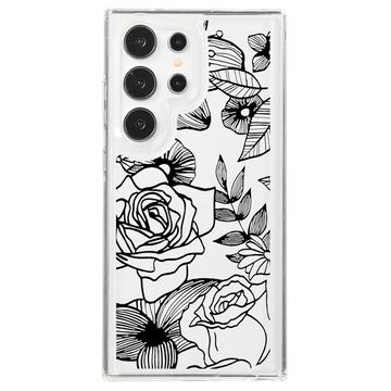 Samsung Galaxy S23 Ultra Fashion TPU Kotelo - Ruusun ääriviivat
