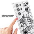 Samsung Galaxy S23 Ultra Fashion TPU Kotelo - Ruusun ääriviivat