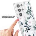 Samsung Galaxy S23 Ultra Fashion TPU kotelo - Valkoiset kukat