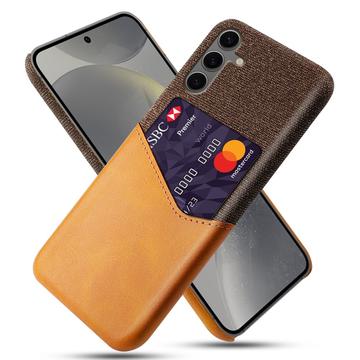 Samsung Galaxy S24 FE KSQ Suojakuori Korttipidikkeellä - Oranssi