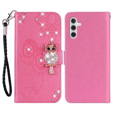 Samsung Galaxy S24 FE Pöllö strassi lompakko tapauksessa - Kuuma Pinkki