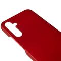 Samsung Galaxy S24 FE Kumipäällysteinen Muovikuori - Punainen