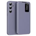 Samsung Galaxy S24 FE Smart Clear View Käännä kotelo korttipaikka - harmaa violetti