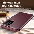 Samsung Galaxy S24 FE Smart Clear View Käännä kotelo korttipaikalla - viininpunainen