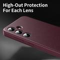 Samsung Galaxy S24 FE Smart Clear View Käännä kotelo korttipaikalla - viininpunainen