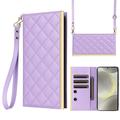 Samsung Galaxy S24 Luxury tikattu lompakkokotelo - Violetti