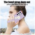 Samsung Galaxy S24 Ultra Kukkakoristekotelo hihnalla - violetti