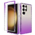 Samsung Galaxy S24 Ultra Gradient-Sarjan Hybridikotelo - Violetti / Läpinäkyvä