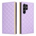 Samsung Galaxy S24 Ultra Luxury tikattu lompakkokotelo - violetti