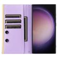 Samsung Galaxy S24 Ultra Luxury tikattu lompakkokotelo - violetti