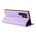 Samsung Galaxy S24 Ultra Luxury tikattu lompakkokotelo - violetti