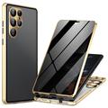 Samsung Galaxy S24 Ultra Magneettikotelo Panssarilasi - 9H sella - Yksityisyyssuoja - Kulta