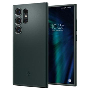 Samsung Galaxy S24 Ultra Spigen Thin Fit Hybridikotelo - Tummanvihreä