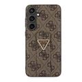 Samsung Galaxy S24+ Guess 4G Grip Stand Triangle Logo Case - ruskea