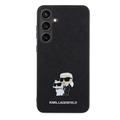 Samsung Galaxy S24+ Karl Lagerfeld Saffiano metalli Karl ja Choupette Case - musta