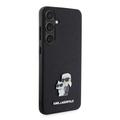 Samsung Galaxy S24+ Karl Lagerfeld Saffiano metalli Karl ja Choupette Case - musta