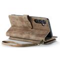 Samsung Galaxy S25 Caseme C30 Monitoiminen Lompakkokotelo - Ruskea