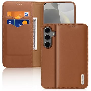 Samsung Galaxy S25 Dux Ducis Hivo Lompakkomallinen Nahkakotelo - Ruskea