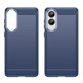 Samsung Galaxy S25 Edge Harjattu TPU Suojakuori - Hiilikuitu - Sininen