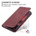 Samsung Galaxy S25 Edge Caseme 013 Sarja Lompakkokotelo - Viininpunainen