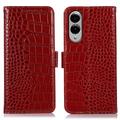 Samsung Galaxy S25 Edge Crocodile Lompakkomallinen Nahkakotelo kanssa RFID