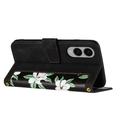 Samsung Galaxy S25 Edge Floral lompakkokotelo, jossa on korttipaikat - musta
